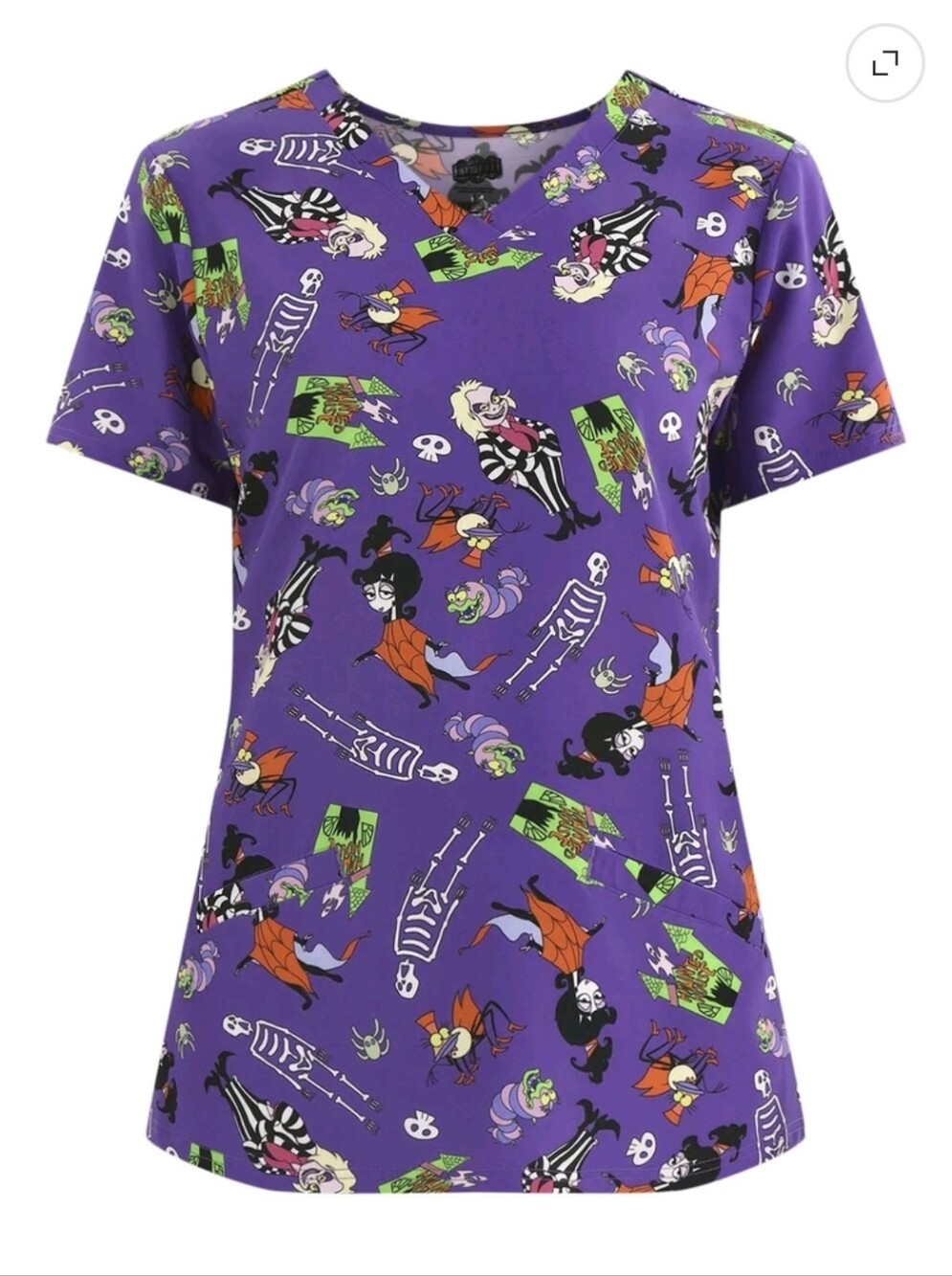 Beetlejuice Scrub Top